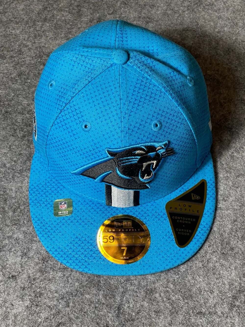 New Era Carolina Panthers NFL Sideline 59FIFTY Low Profile Fitted Hat Size 7